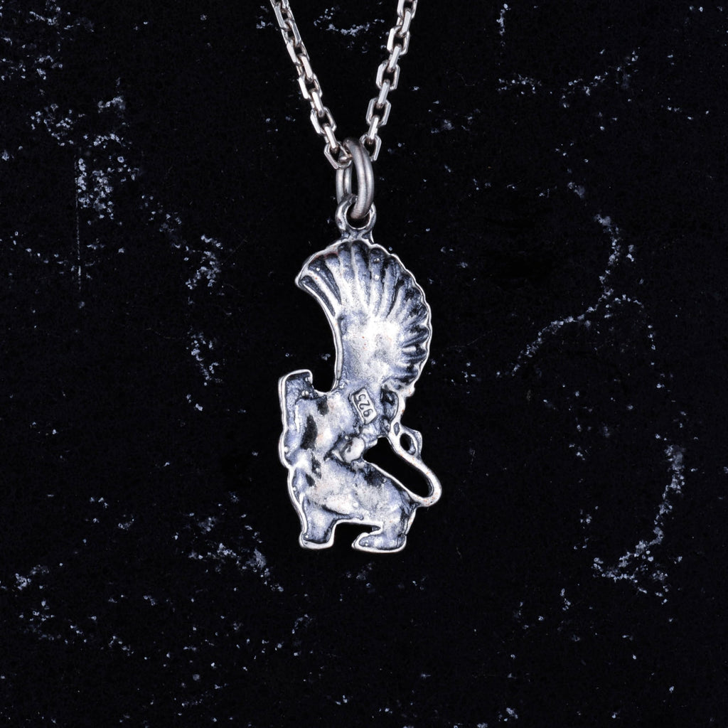925 Sterling Silver Winged Lion Necklace - Handcrafted Mythological Jewelry - Protective Symbol Necklace — 5