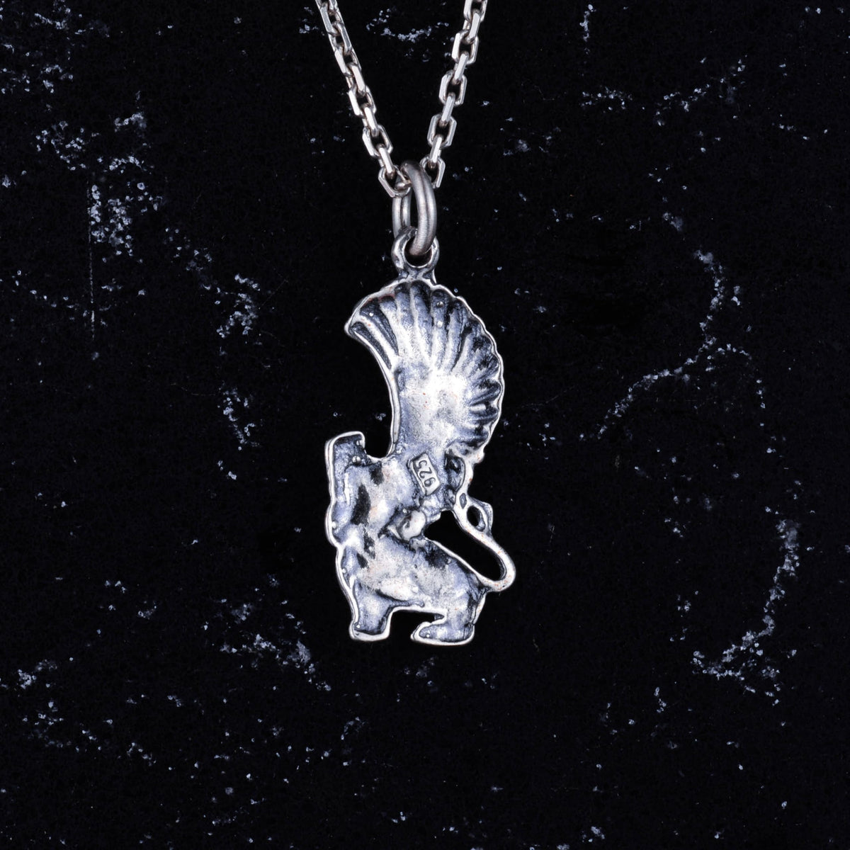 925 Sterling Silver Winged Lion Necklace - Handcrafted Mythological Jewelry - Protective Symbol Necklace — 5