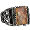 Silver Men's Ring, Natural Arizona Turquoise Stone Ring