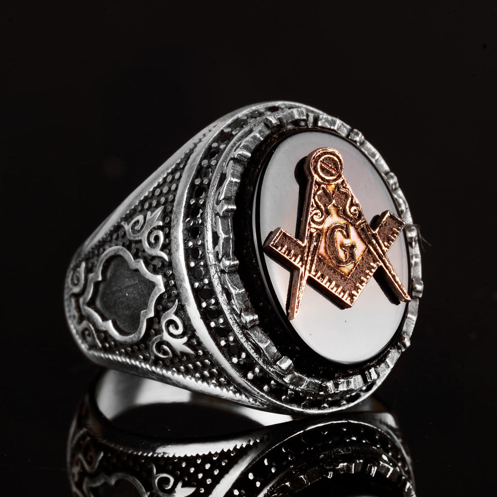 Mason Ring, 925 Sterling Silver Ring, Stylish Ring, Handmade Ring, Gift for Him — 5
