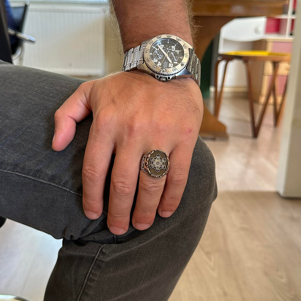 Handmade Silver Ring - Metatron Cube — 3