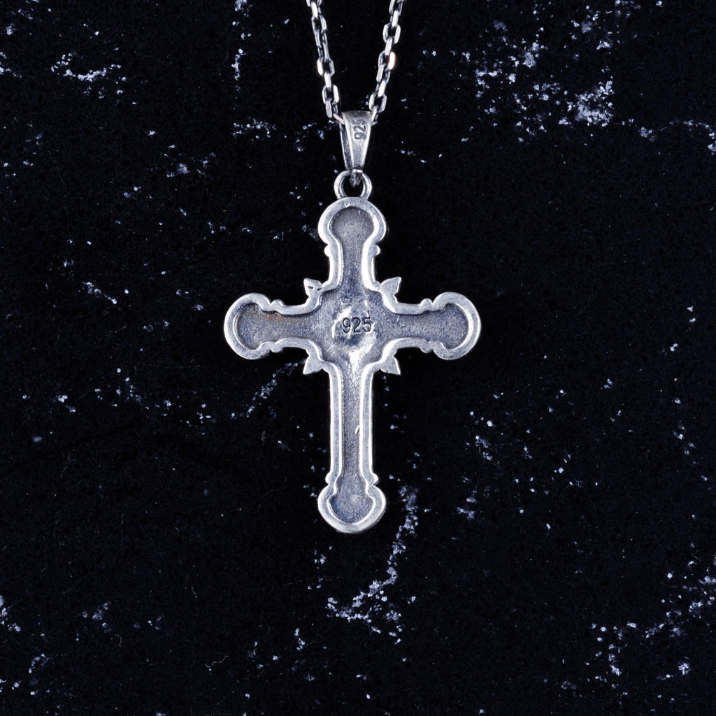 KAMBO 925 Sterling Silver Ornate Cross Necklace - Handmade Symbol of Faith and Protection — 5