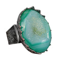 925 Sterling Silver Ring for Natural Druzy Quartz Stone