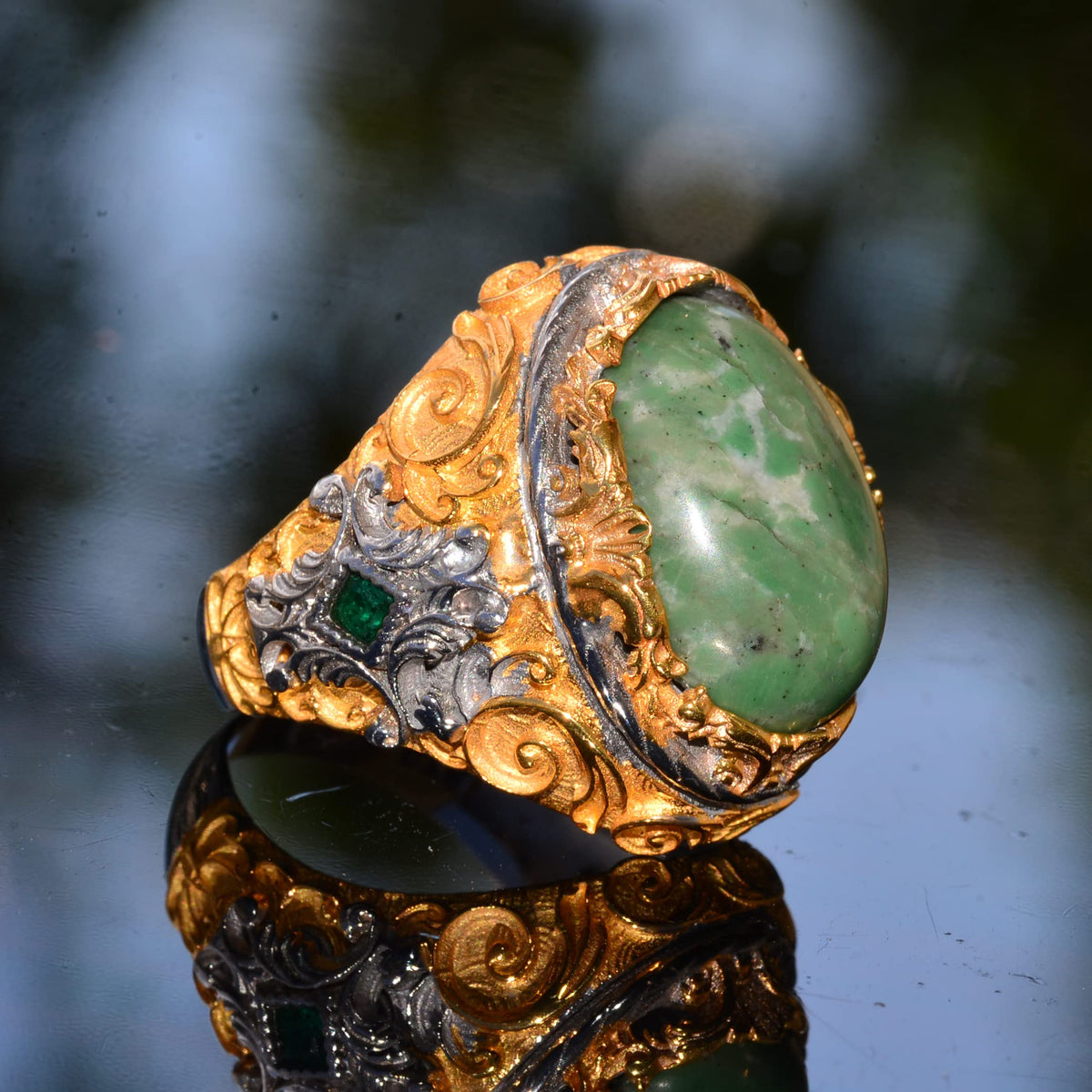 Natural Cryosprase Stone Ring — 4