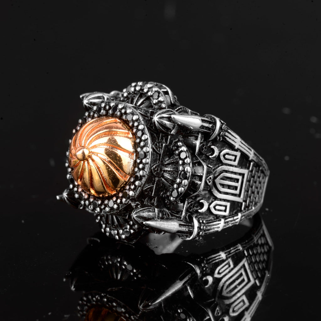 KAMBO Mosque Engraved 3D Ring, 925 Sterling Silver Men's Ring, Islamic Ring (Adjustable) — 4