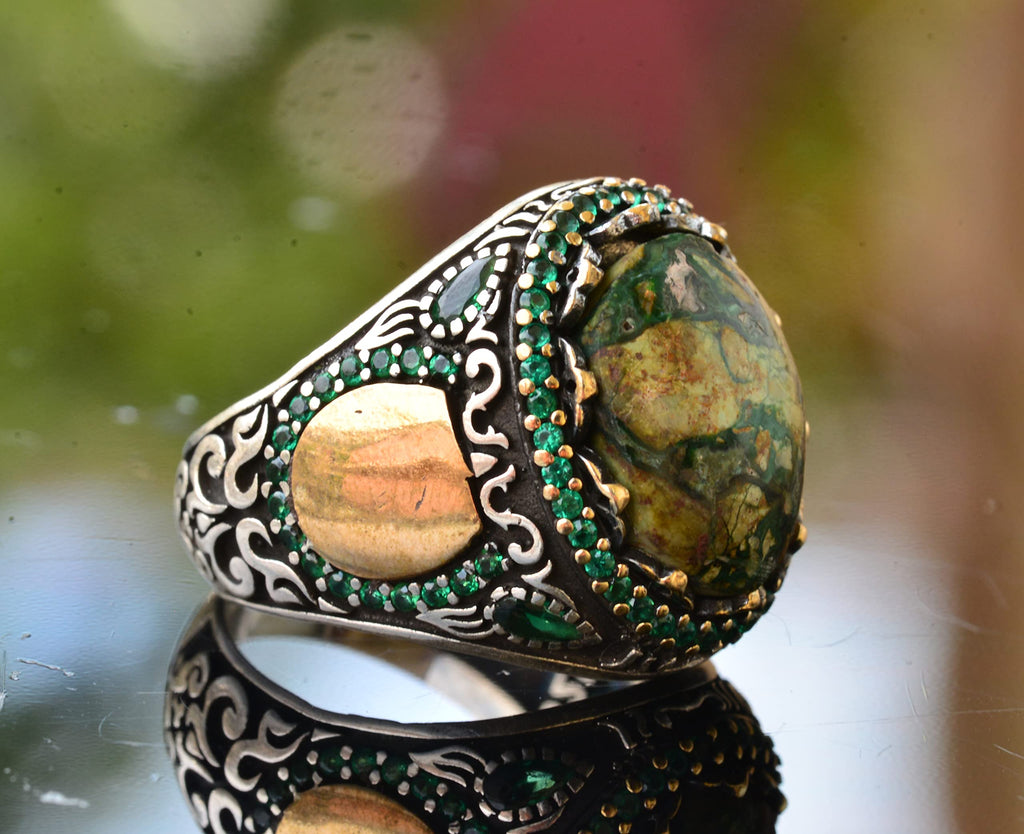Green Turquoise Stone Ring (Model-5) — 4