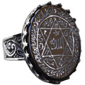 King Solomon Seal Onyx Stone Ring - White 925 Sterling Silver Men's Star of David Jewelry