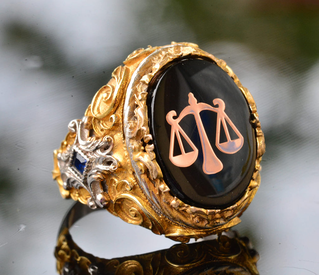 Men's Silver Ring - Gold Plated Ring - Symbolic Ring (Balance) — 3
