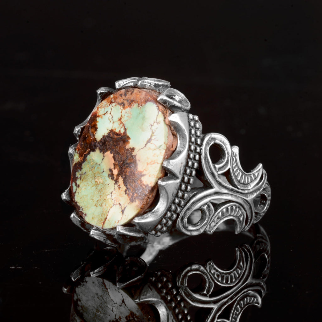 Natural Arizona Turquoise Stone Ring (Model-6) — 5