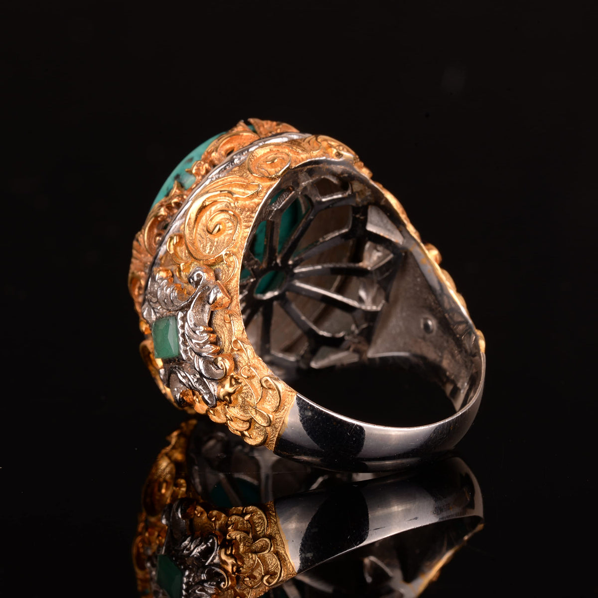 Arizona Turquoise Stone Ring, 925 Sterling Silver — 7