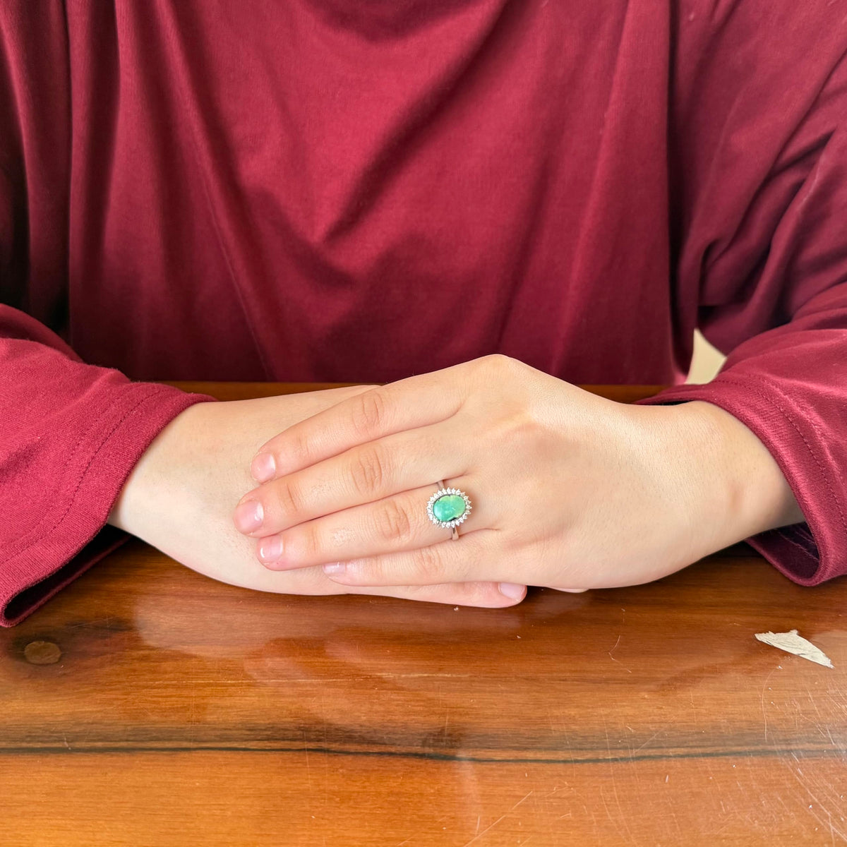 KAMBO Natural Turquoise Stone Women's Ring - 925 Sterling Silver Elegant Statement Jewelry — 3