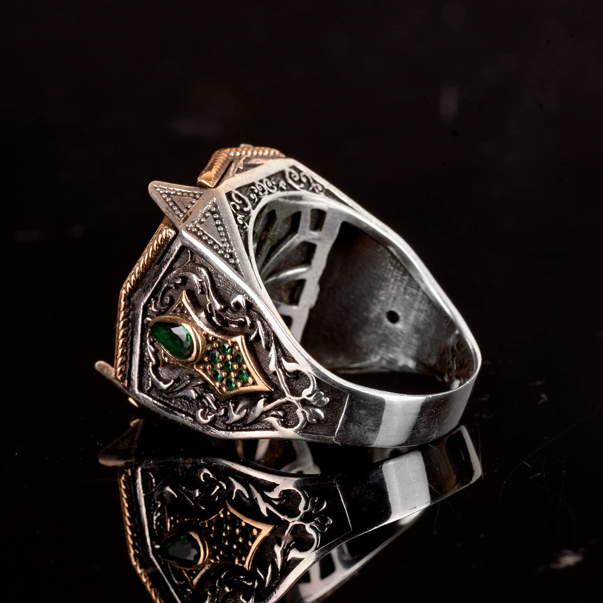 Natural Arizona Turquoise Stone Ring - 925 Sterling Silver (Model-10) — 7