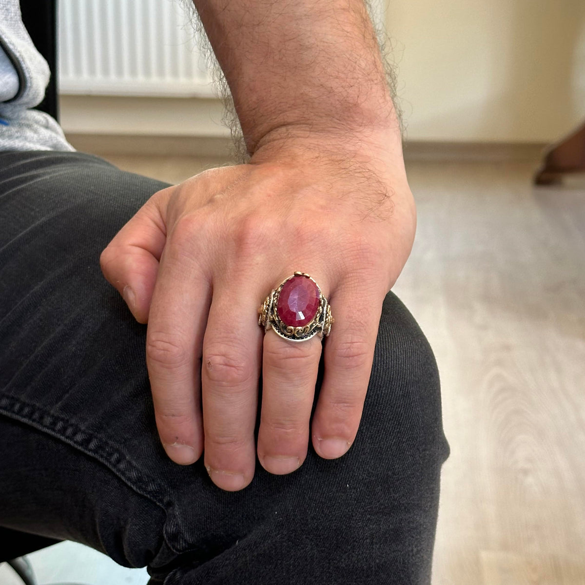 Natural Ruby Stone Ring, Lion Head Ring – 925 Sterling Silver Ring — 3