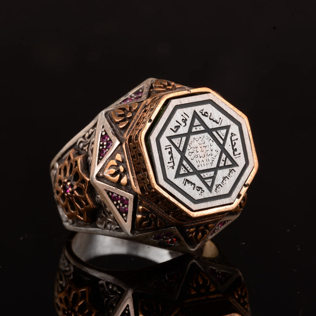 David Star Solomon Talisman Ring - 925 Sterling Silver Men's Ring — 5