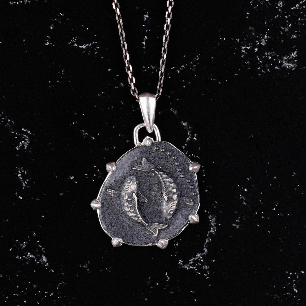925 Sterling Silver Design Pendant - Zodiac Sign Necklace - Handcrafted Necklace (Pisces) — 4