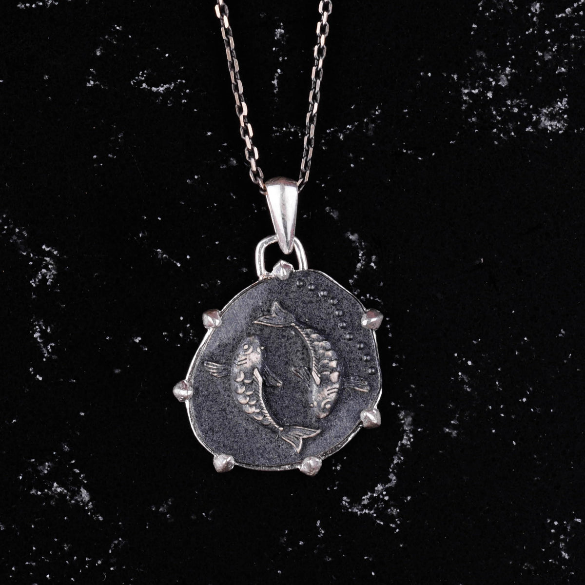 925 Sterling Silver Design Pendant - Zodiac Sign Necklace - Handcrafted Necklace (Pisces) — 4
