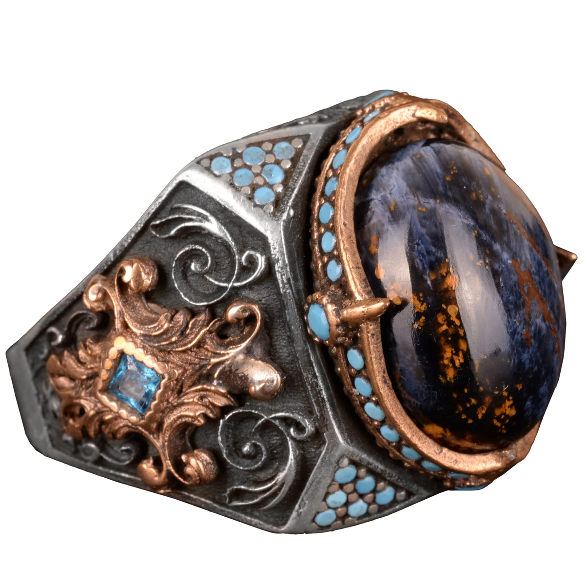 Natural Pietersite Stone Ring - Handmade 925 Sterling Silver Ring