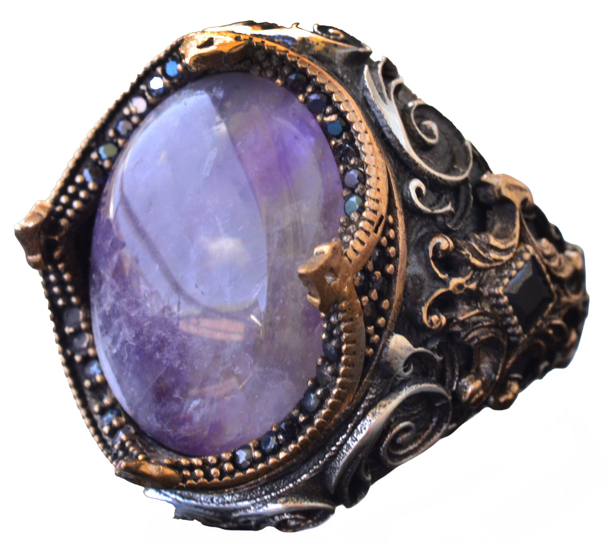 Natural Amethyst Stone Sultan Ring