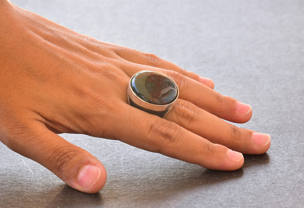 Natural Blood Stone Ring — 6