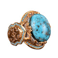 Arizona Turquoise Stone Silver Mosque Ring