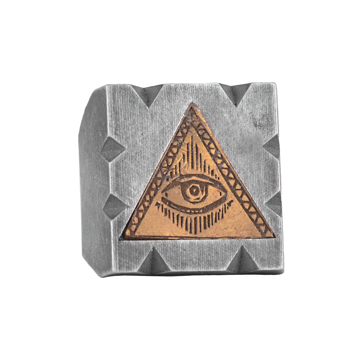 Silver Eye of Horus Ring, Square Design, 925 Sterling Silver Men's Ring