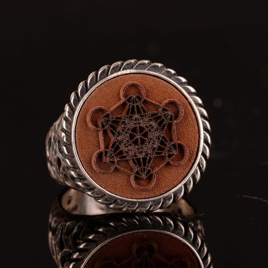 Handmade 925 Sterling Silver Solid Ring - Metatron Seal Design - Special for Men, Timeless Elegance — 6