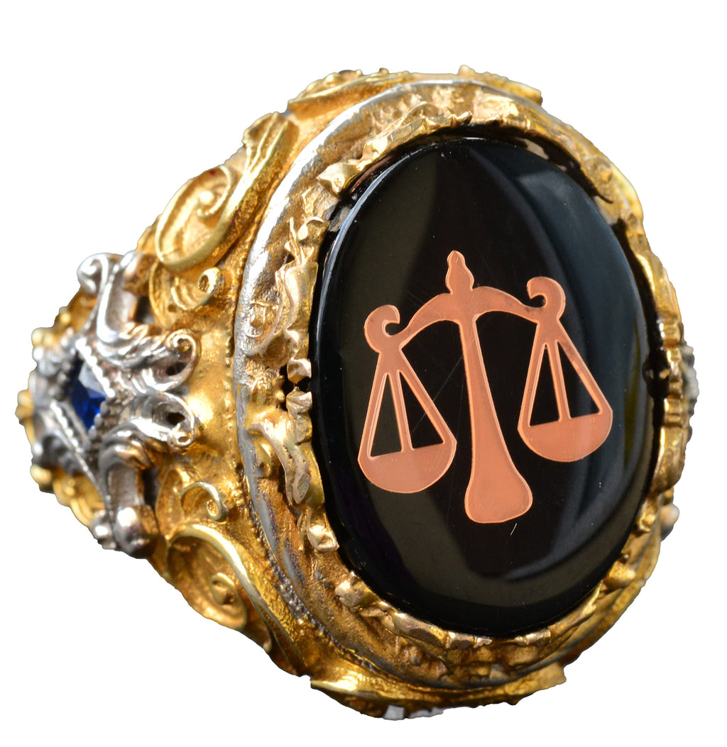 Men's Silver Ring - Gold Plated Ring - Symbolic Ring (Balance)