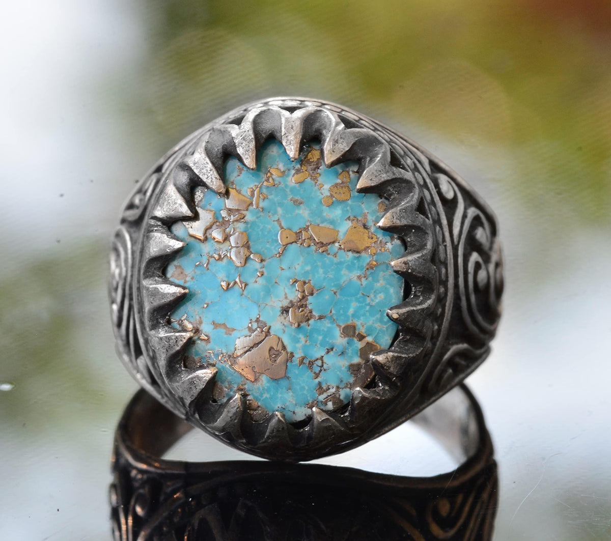 KAMBO Natural Arizona Turquoise Gemstone Ring — 4