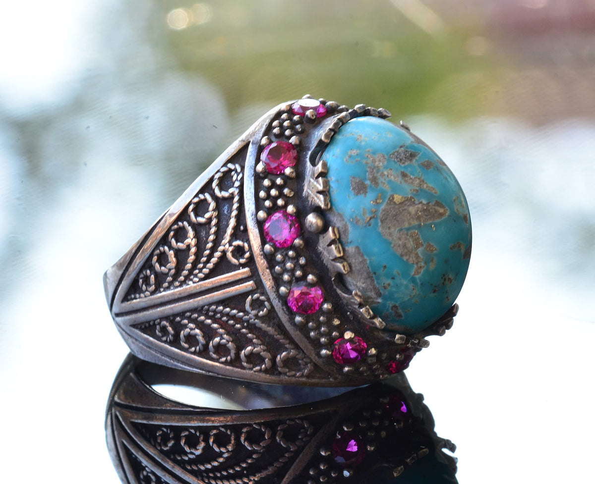 Real Arizona Turquoise Stone Ring (Model-5) — 4