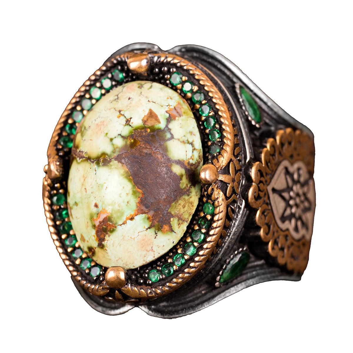 Natural Arizona Turquoise Stone Ring - 925 Sterling Silver (Model-11)