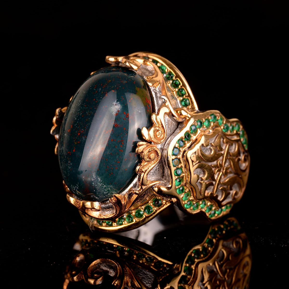 Natural Stone Ring - 925 Sterling Silver Handmade Sultan Ring — 6