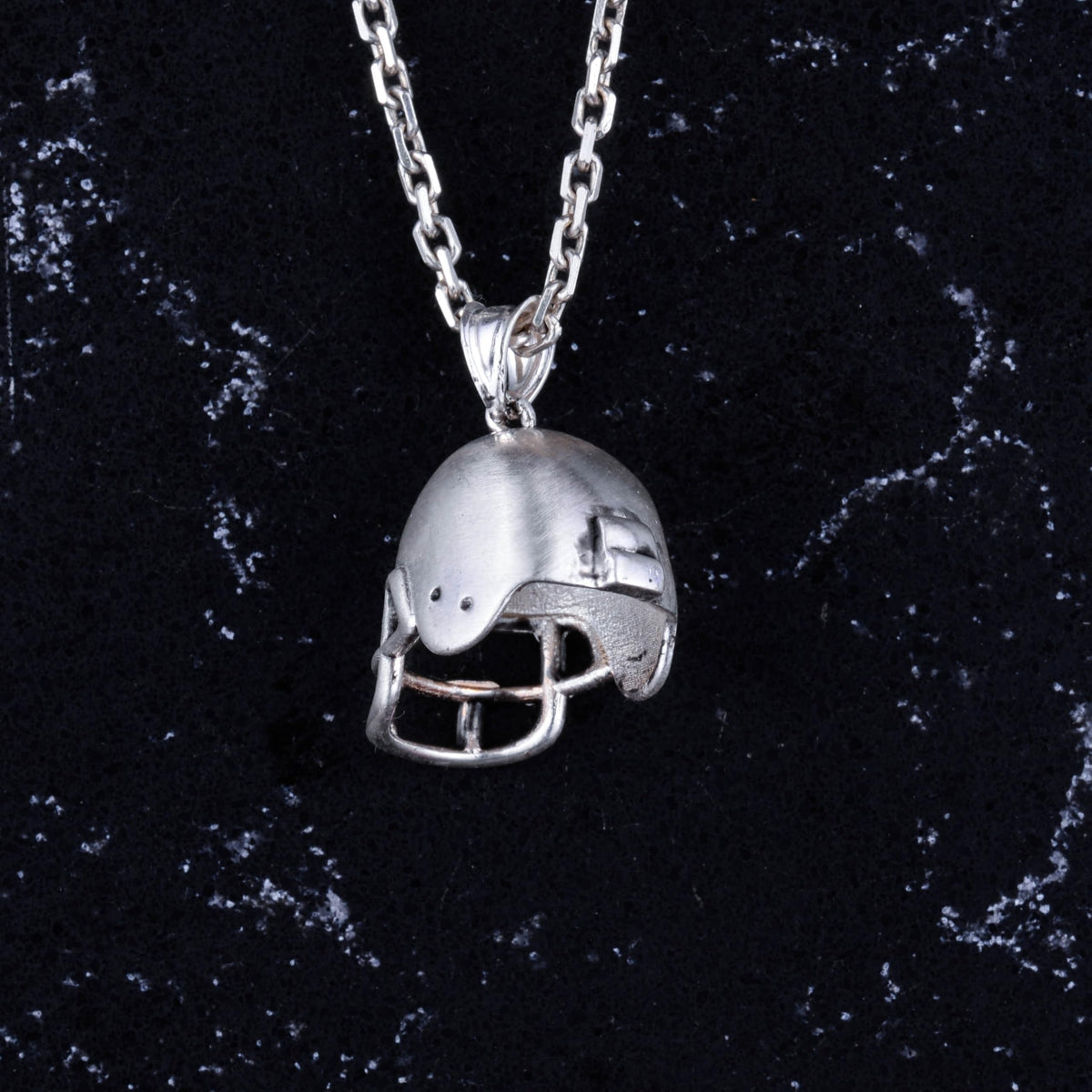925 Sterling Silver Football Helmet Necklace - Handmade Sports Jewelry - Gift for Football Fans — 4