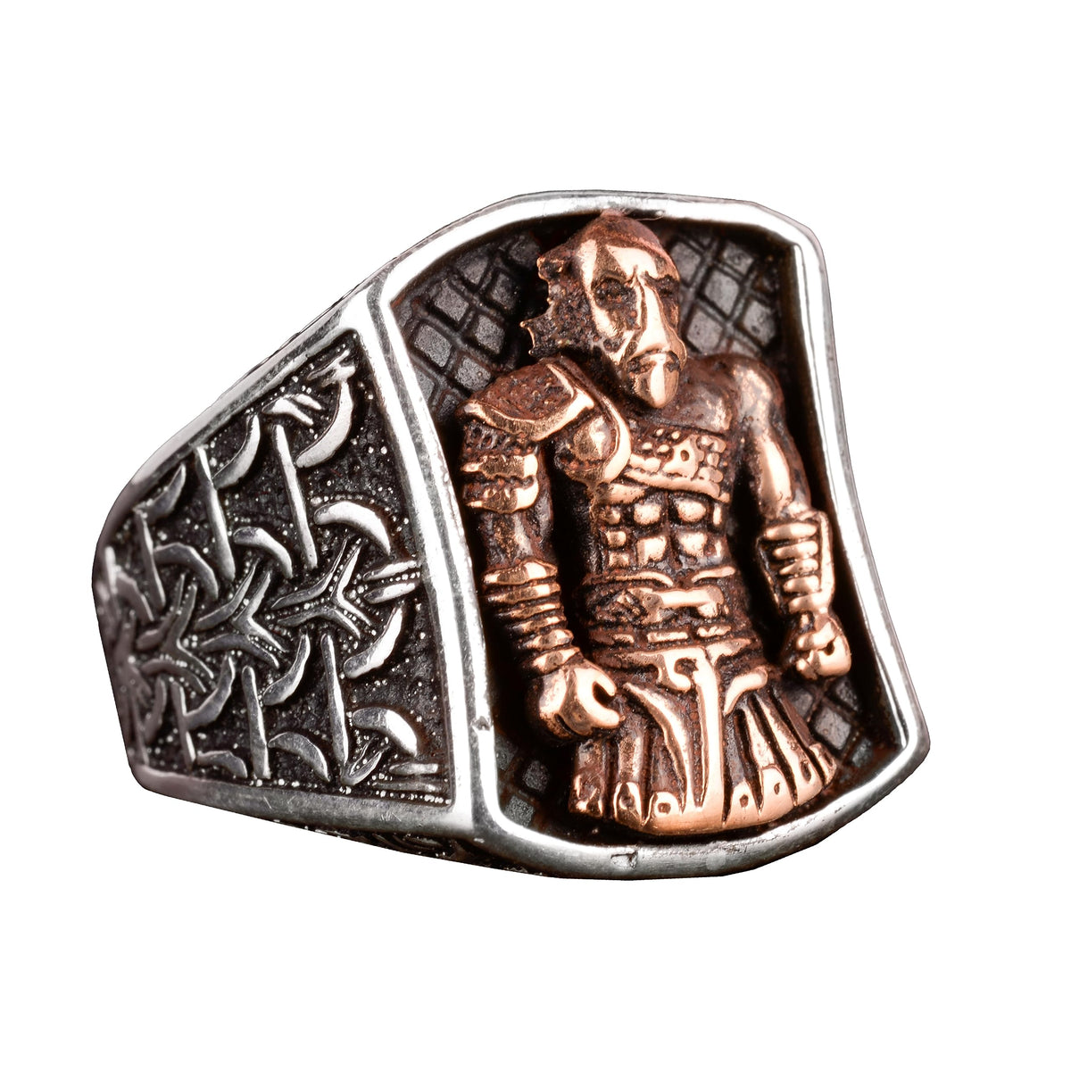 KAMBO Sterling Silver Spartan Warrior Ring – Handcrafted 925 Sterling Silver Jewelry – Bold Ancient Greek Helmet Design 