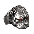 925 Sterling Silver Bulldog Ring, Silver Men's Ring, Animal Figurine Dog Ring