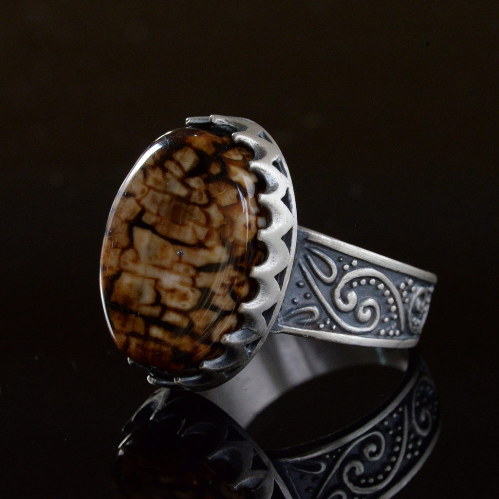 Natural Jasper Stone Ring — 6