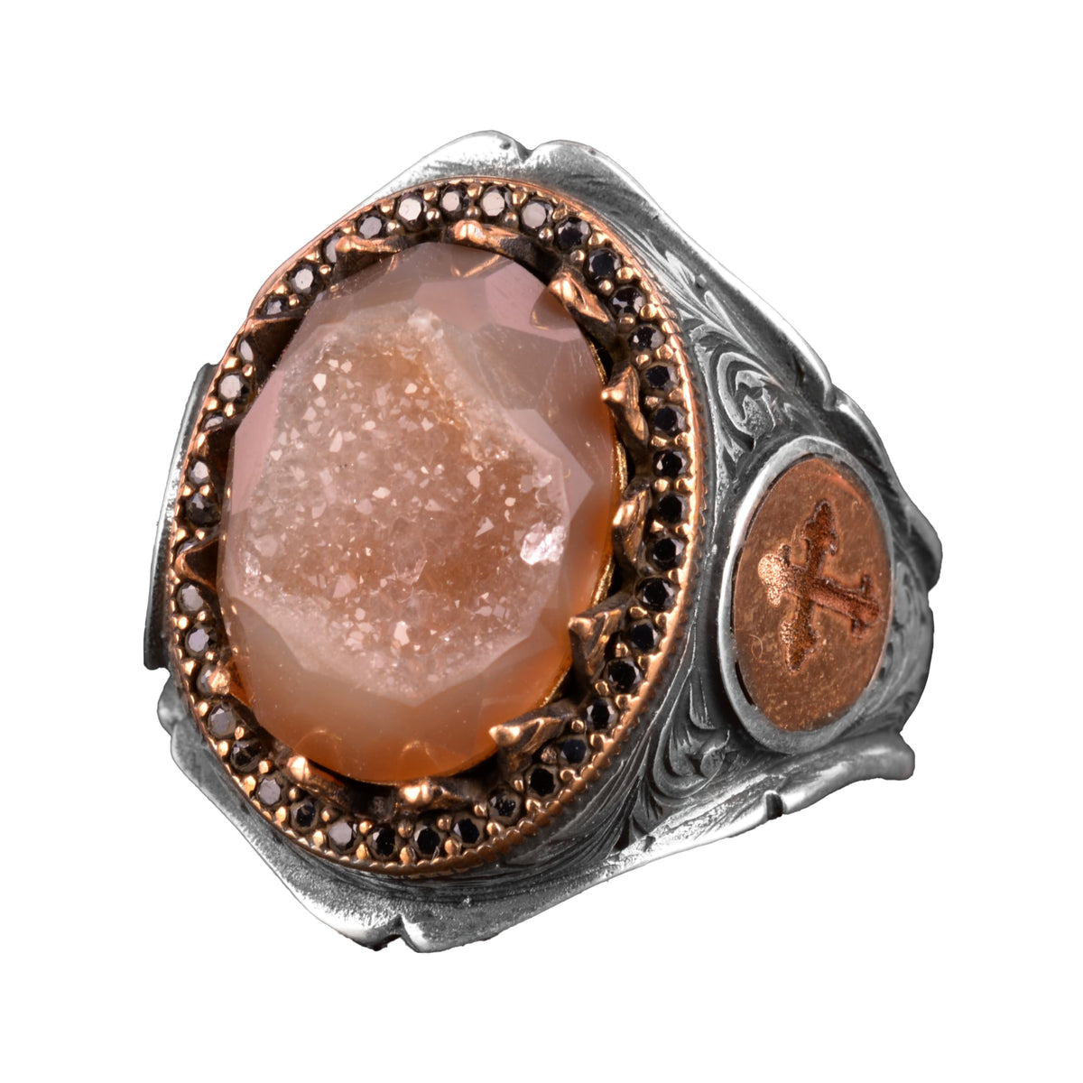 Natural Druzy Quartz Stone Ring (Model-2)