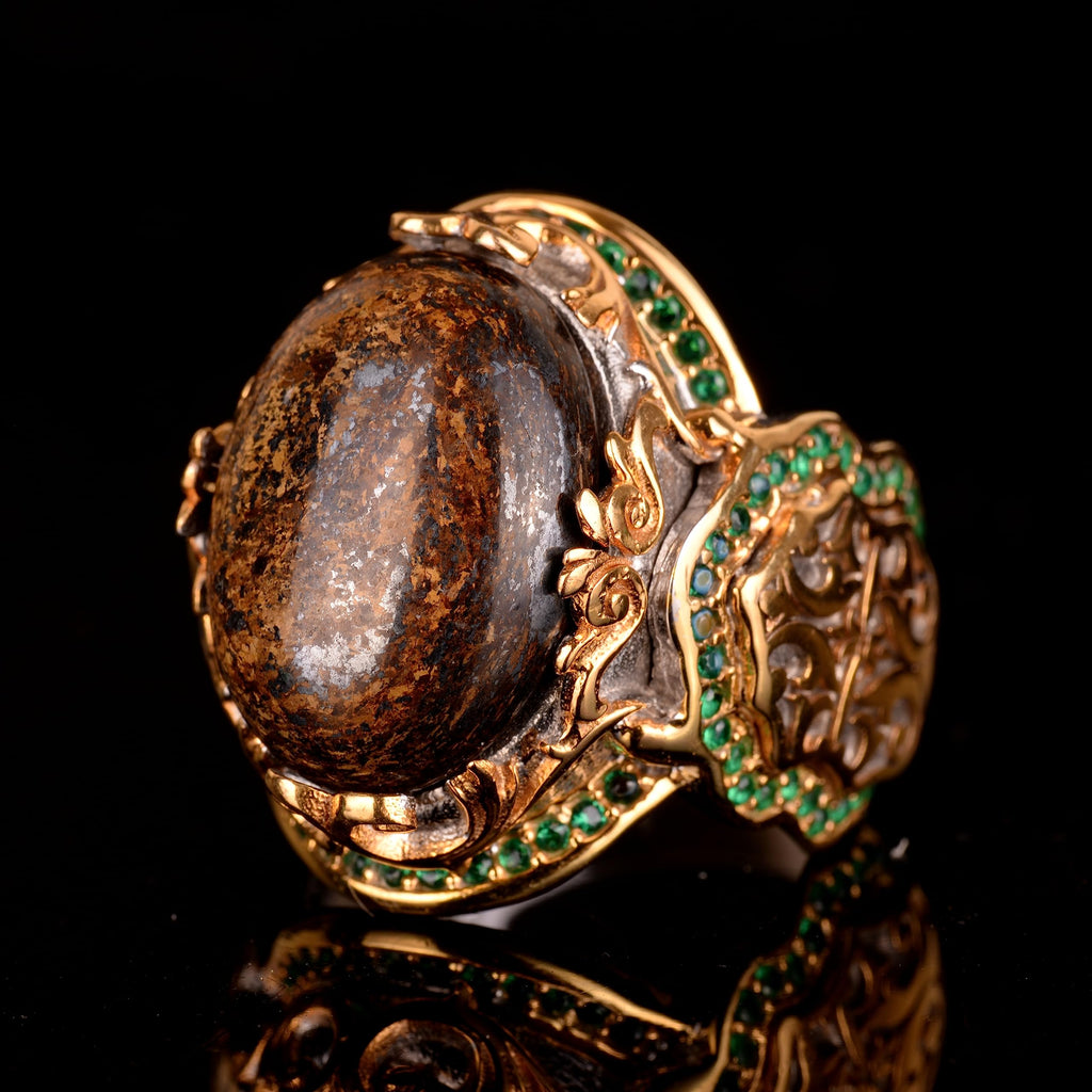 Natural Stone Ring - 925 Sterling Silver Handmade Sultan Ring — 7