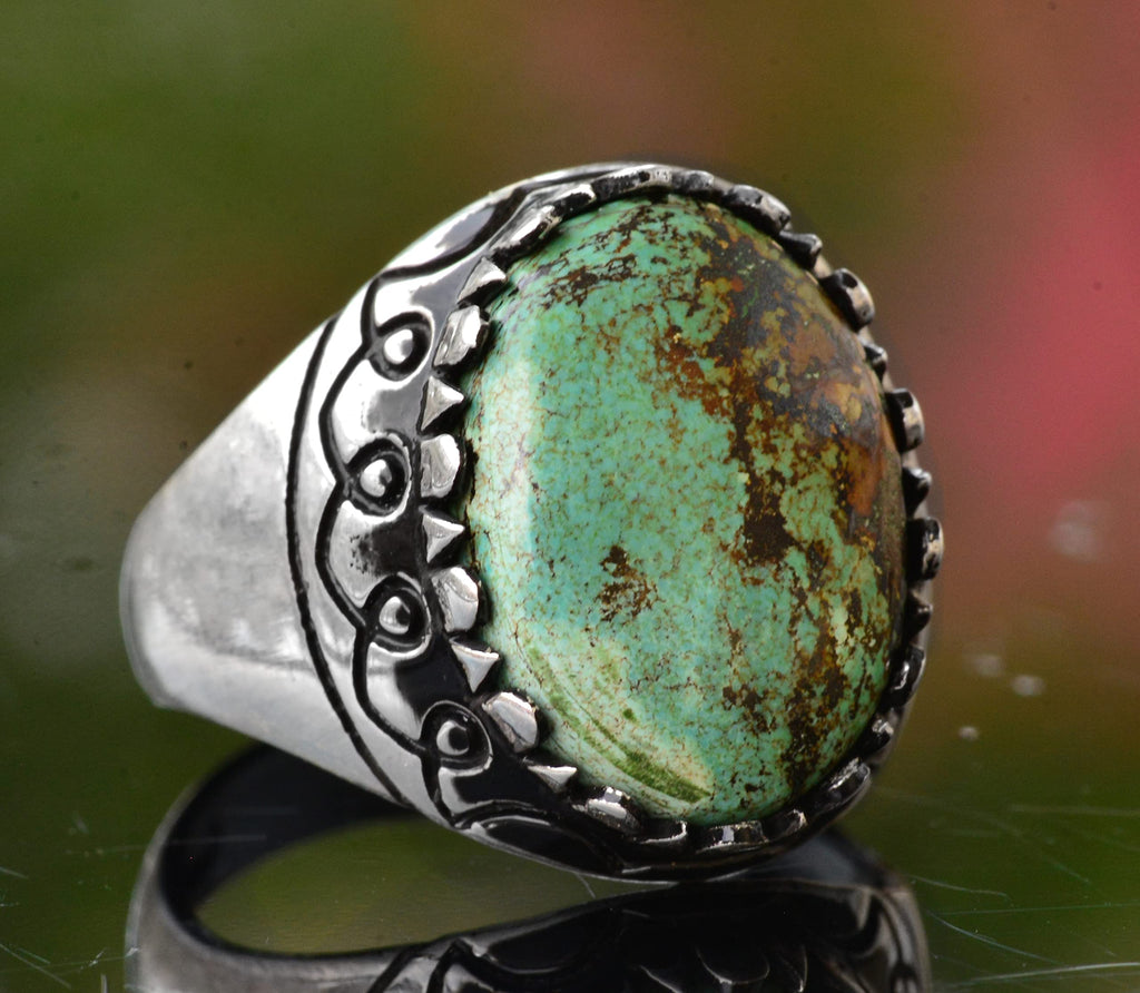 Arizona Green Turquoise Stone Ring — 3