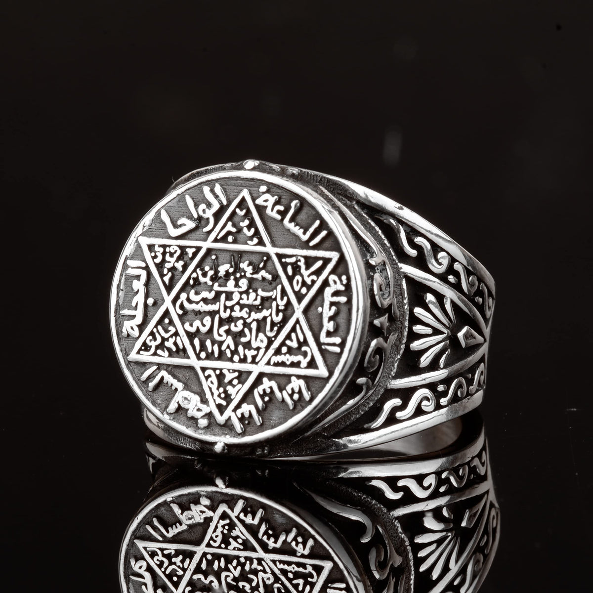 925 Sterling Silver Men's Ring, Star of David Design, Protective Amulet — 3