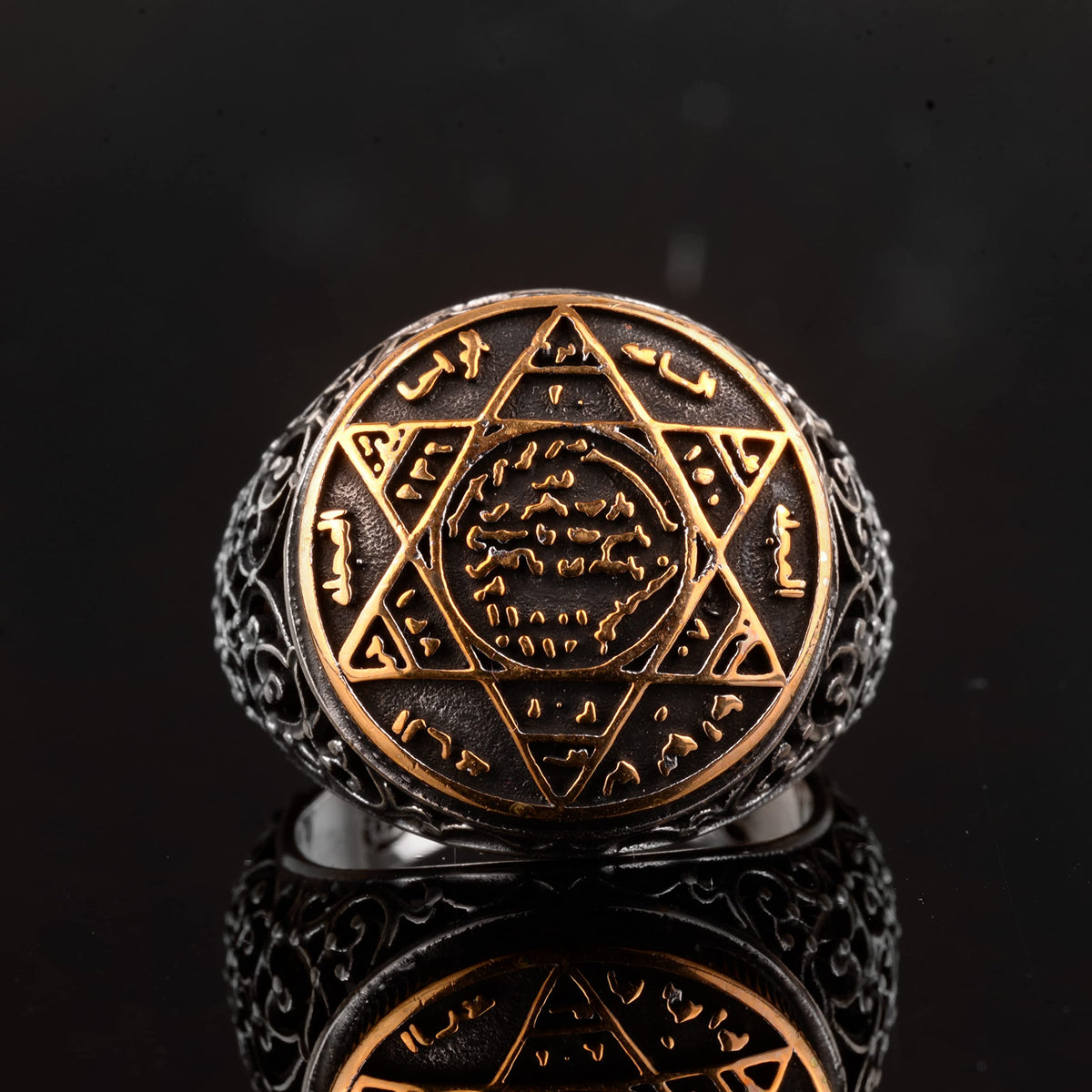 Solomon's Seal Ring, Vintage Ring, 925 Sterling Silver Ring — 3