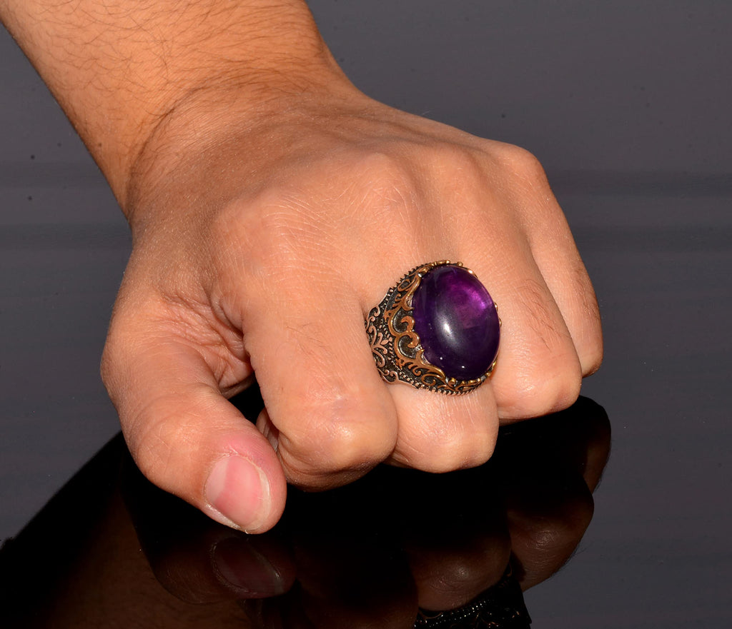 Natural Amethyst Gemstone Ring — 7