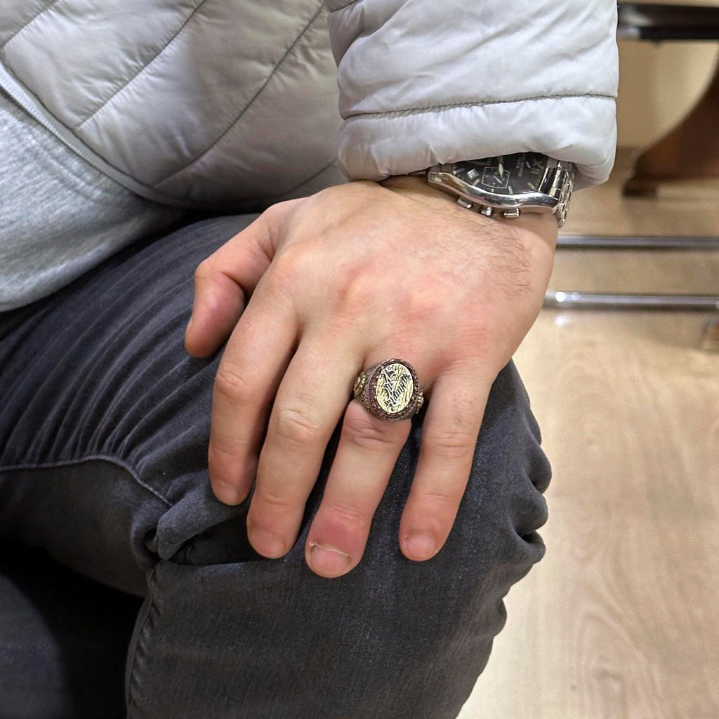 925 Sterling Silver Monogram Ring - Custom Handmade Men's Ring — 3