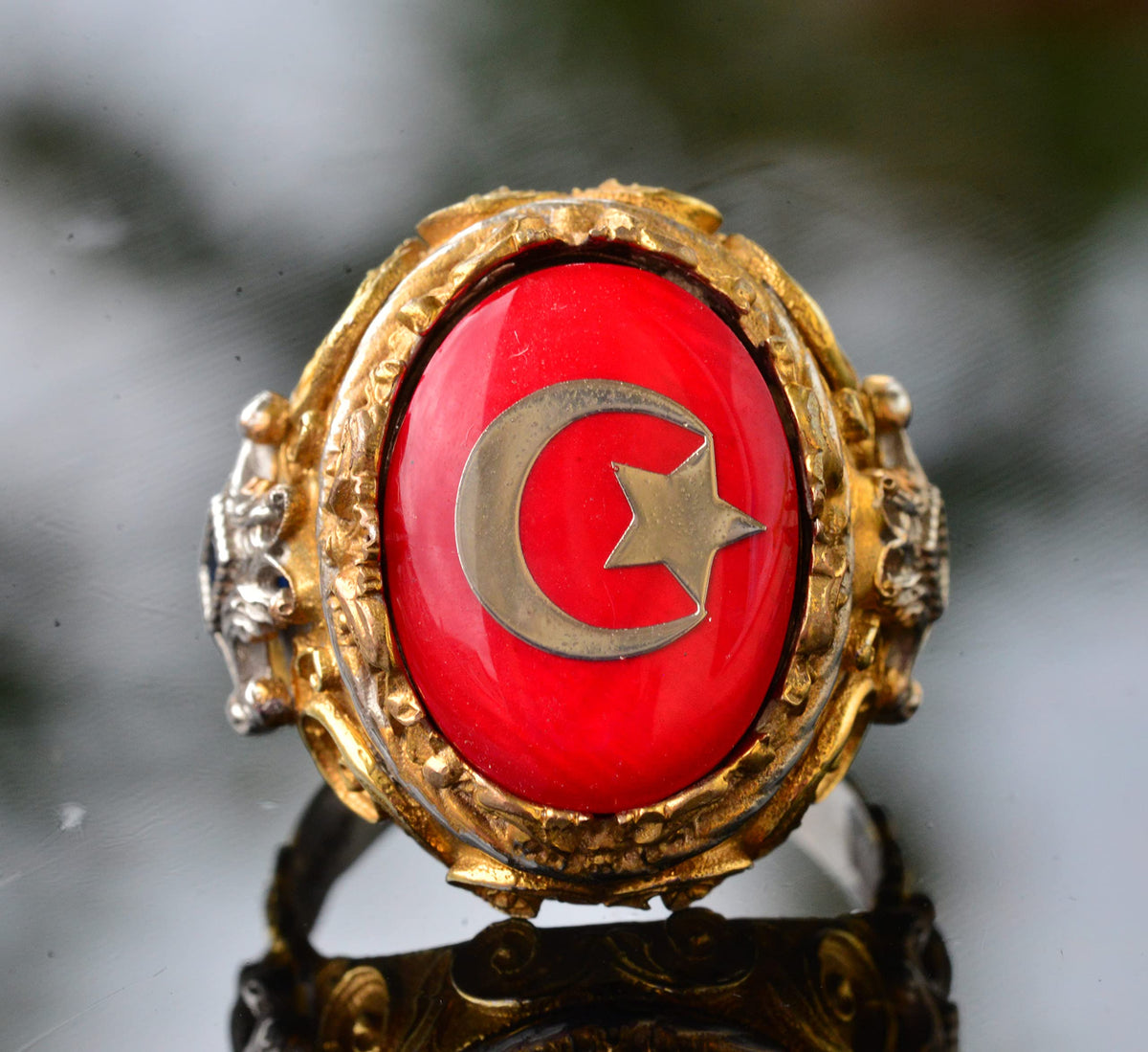 Silver Crescent and Star Ring — 5