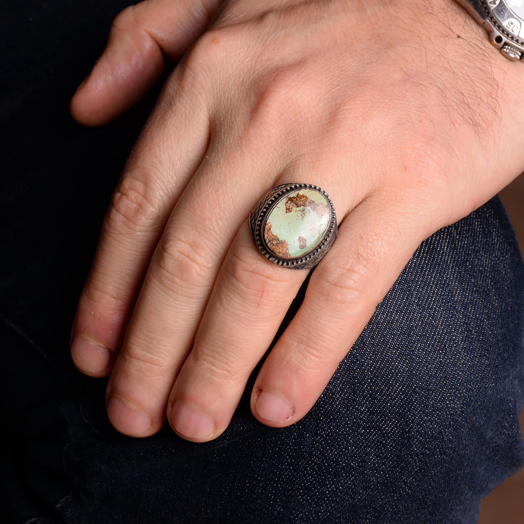 Natural Arizona Turquoise Silver Ring — 6