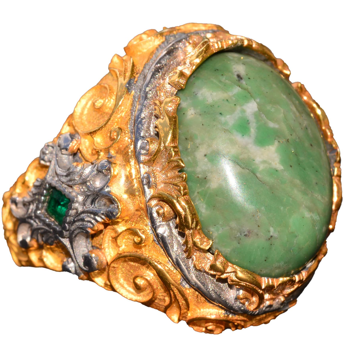 Natural Cryosprase Stone Ring