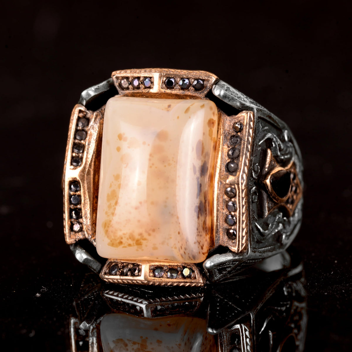 Natural Yemen Agate Stone Ring - 925 Sterling Silver Ring (Model-4) — 4