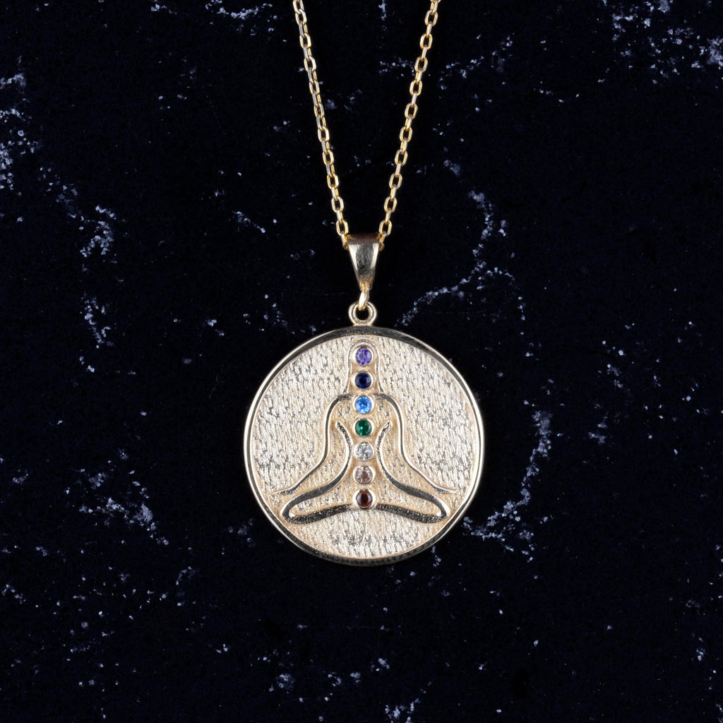 925 Sterling Silver Yoga Gold Plated Necklace - Chakra Jewelry - Meditation Necklace - Anxiety Necklace - Healing Necklace — 4