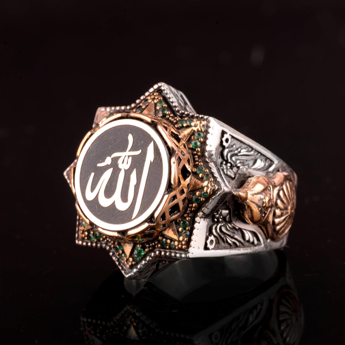 Allah Inscribed Islamic 925 Sterling Silver Ring — 4