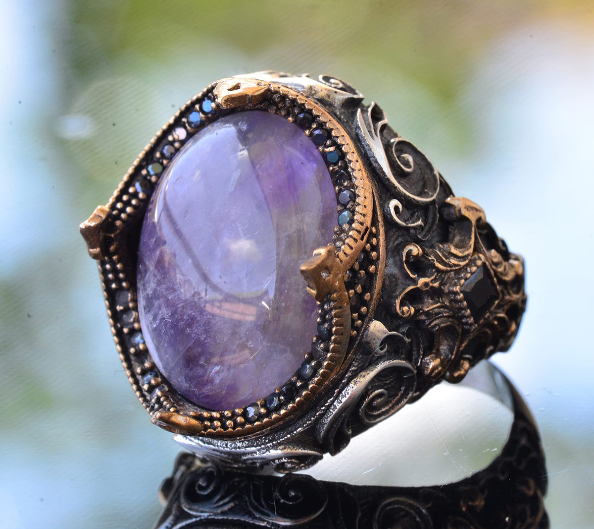 Natural Amethyst Stone Sultan Ring — 3