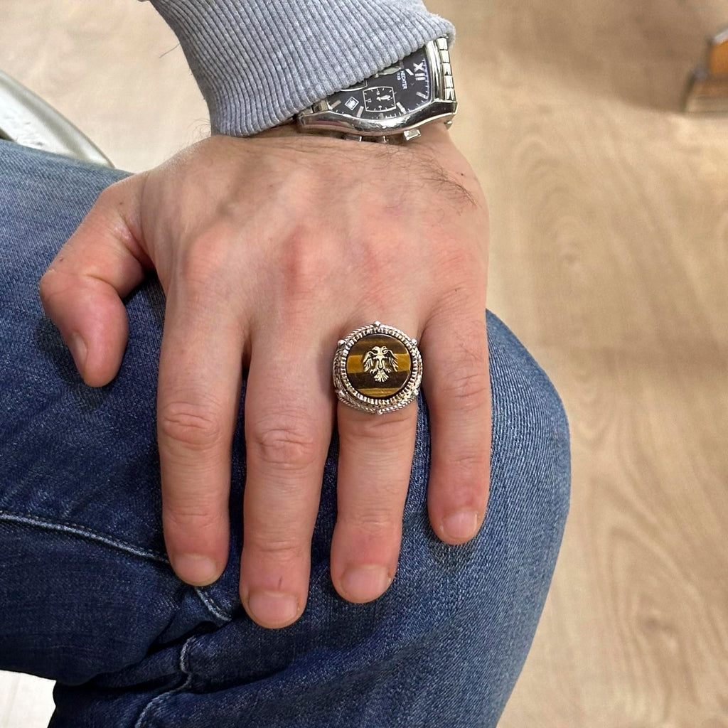 Tiger Eye Silver Ring, Symbolic Ring, 925 Sterling Silver Ring — 5